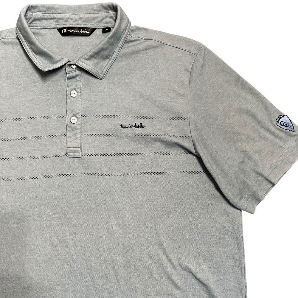 Travis Mathew Mens‎ Golf Polo Shirt Grey Short Sleeve Embroidered Logo Size XL